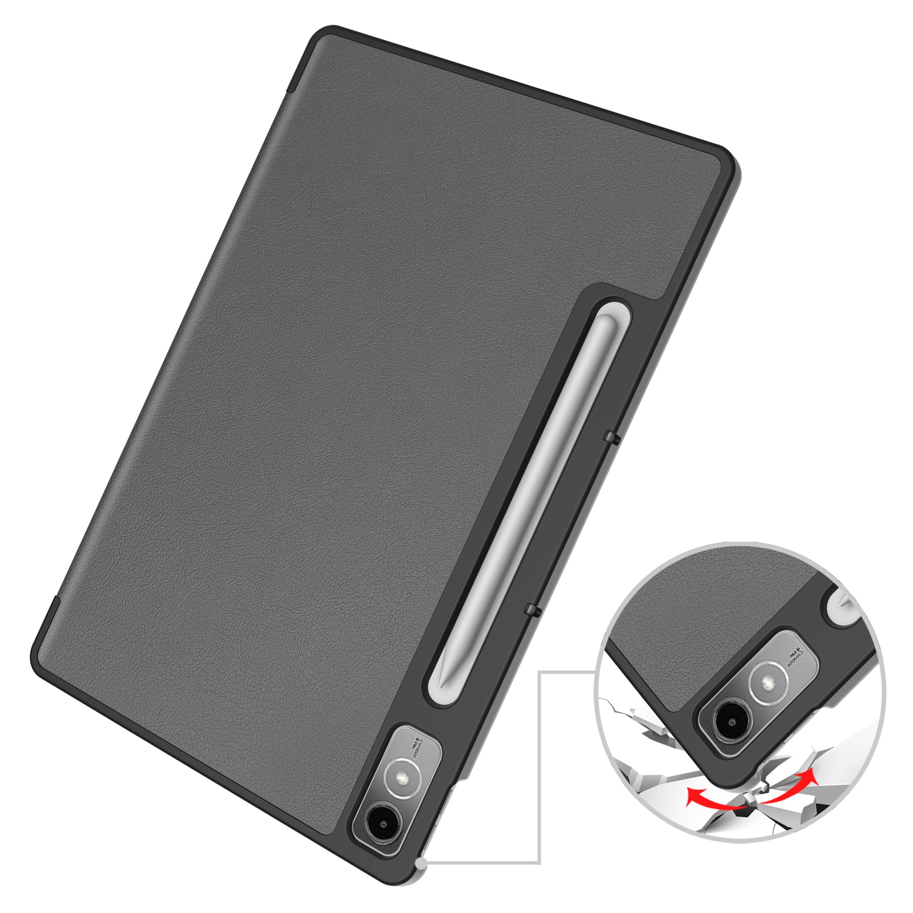 Schutzhülle Bizon Case Tab Croc für Lenovo Tab P12 12.7 TB 370, Grau