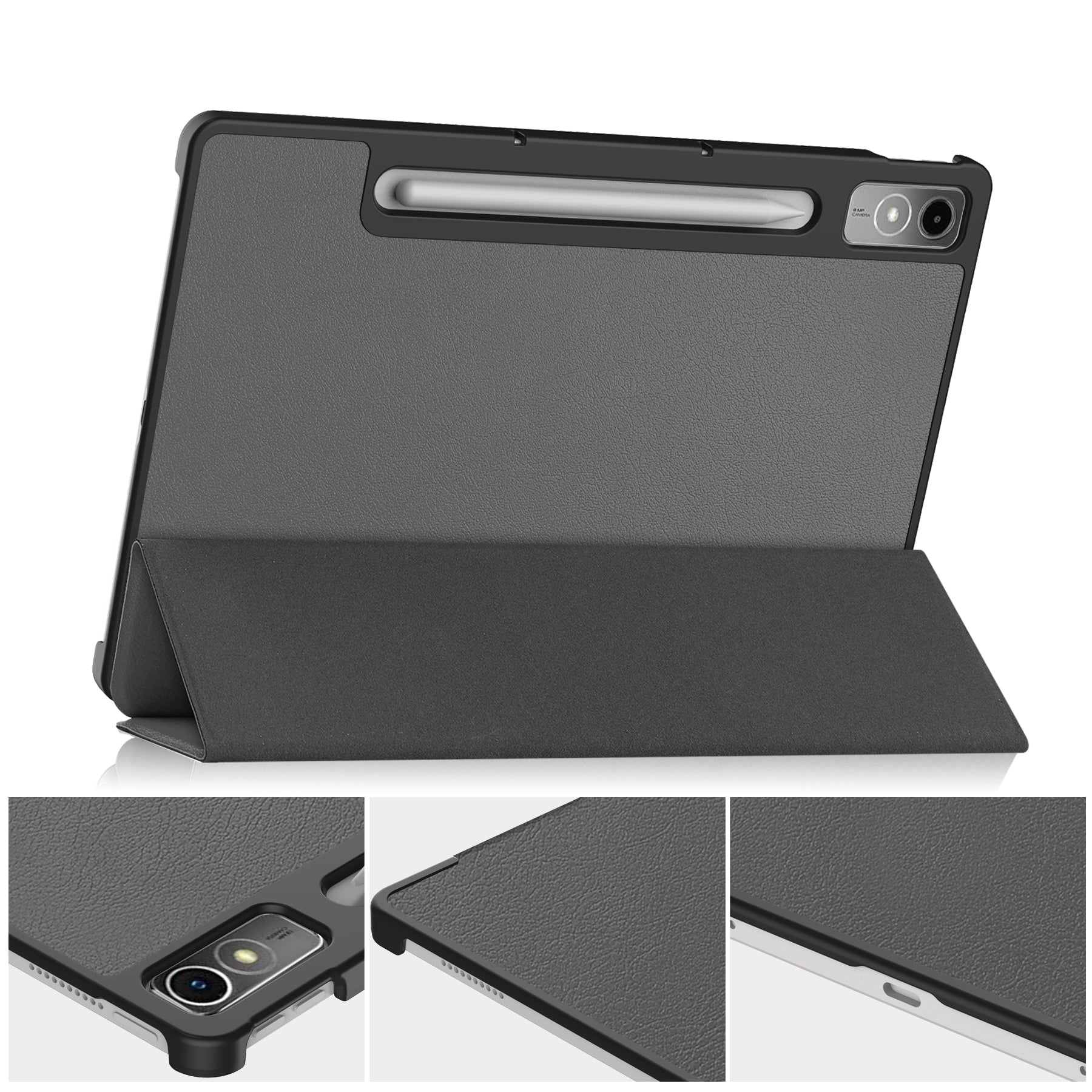 Schutzhülle Bizon Case Tab Croc für Lenovo Tab P12 12.7 TB 370, Grau