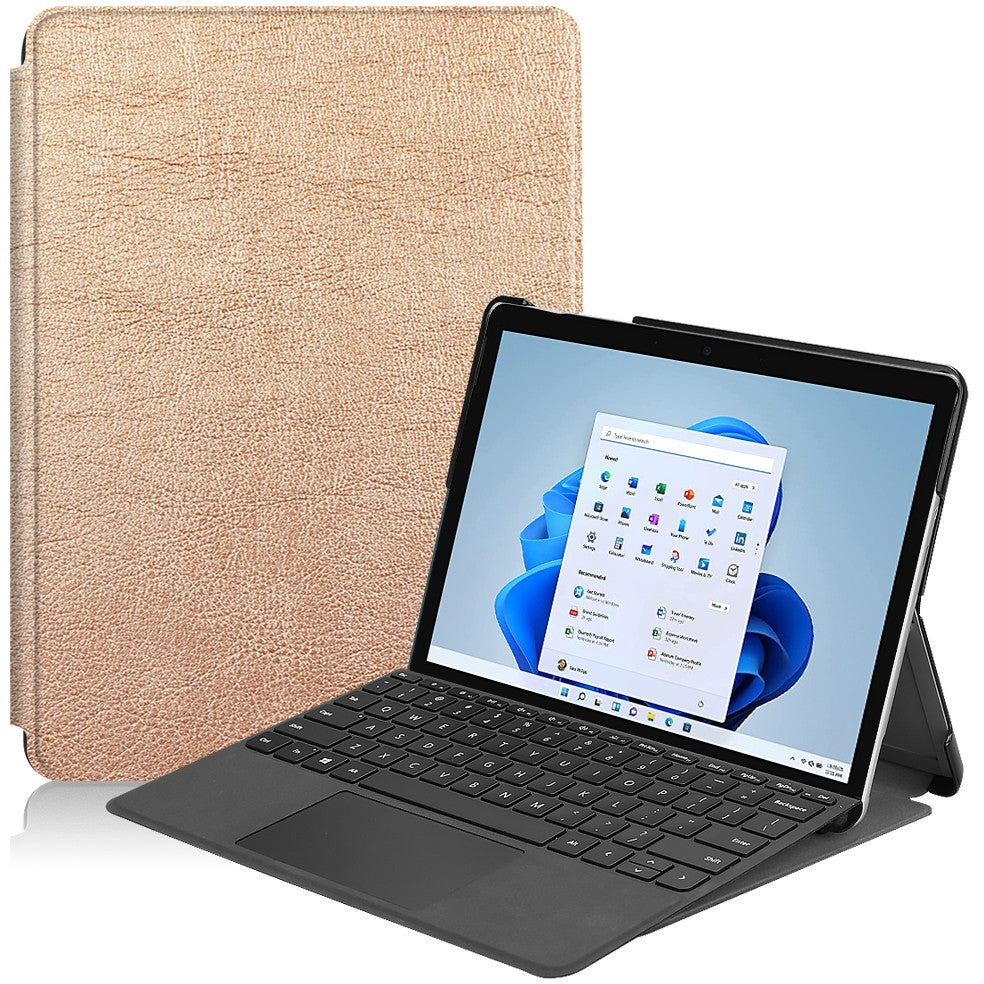Schutzhülle Bizon Case Tab Croc für Microsoft Surface Go 4 / Go 3 / Go 2 / Go, Rosegold