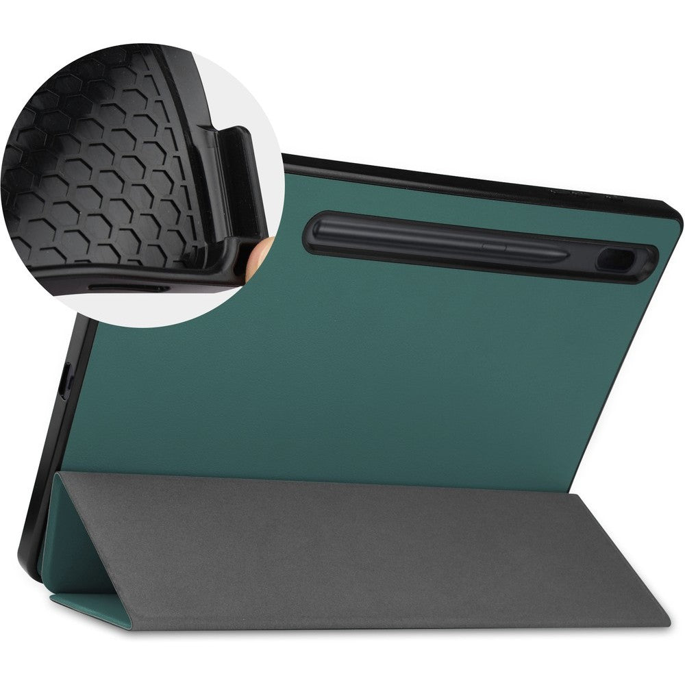 Schutzhülle Bizon Case Tab Lizard für Galaxy Tab S8 Plus / S7 Plus, Dunkelgrün