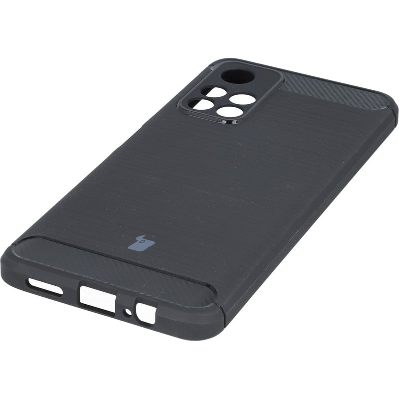Schutzhülle Bizon Case Carbon TPU für Poco M4 Pro 5G / Redmi Note 11S 5G, Schwarz