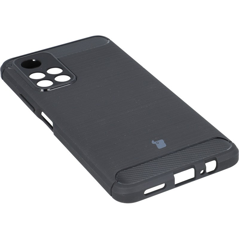 Schutzhülle Bizon Case Carbon TPU für Poco M4 Pro 5G / Redmi Note 11S 5G, Schwarz