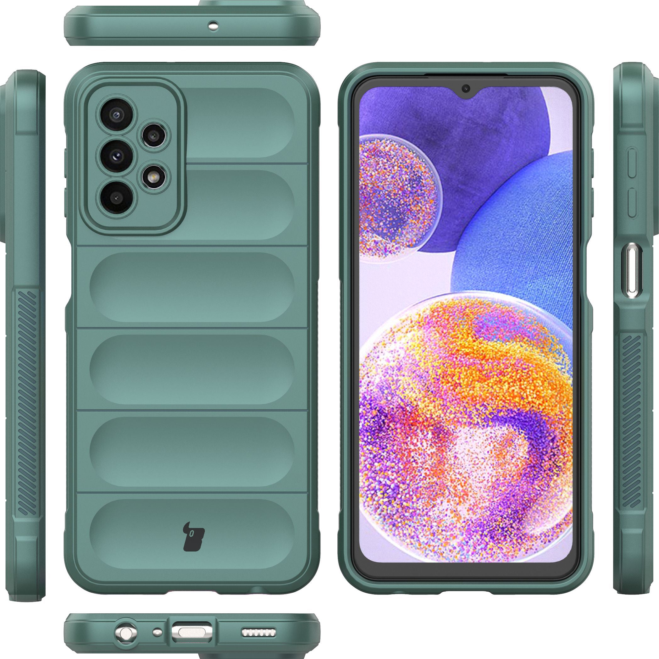 Robuste Handyhülle für Galaxy A23 4G / 5G, Bizon Case Tur, Dunkelgrün