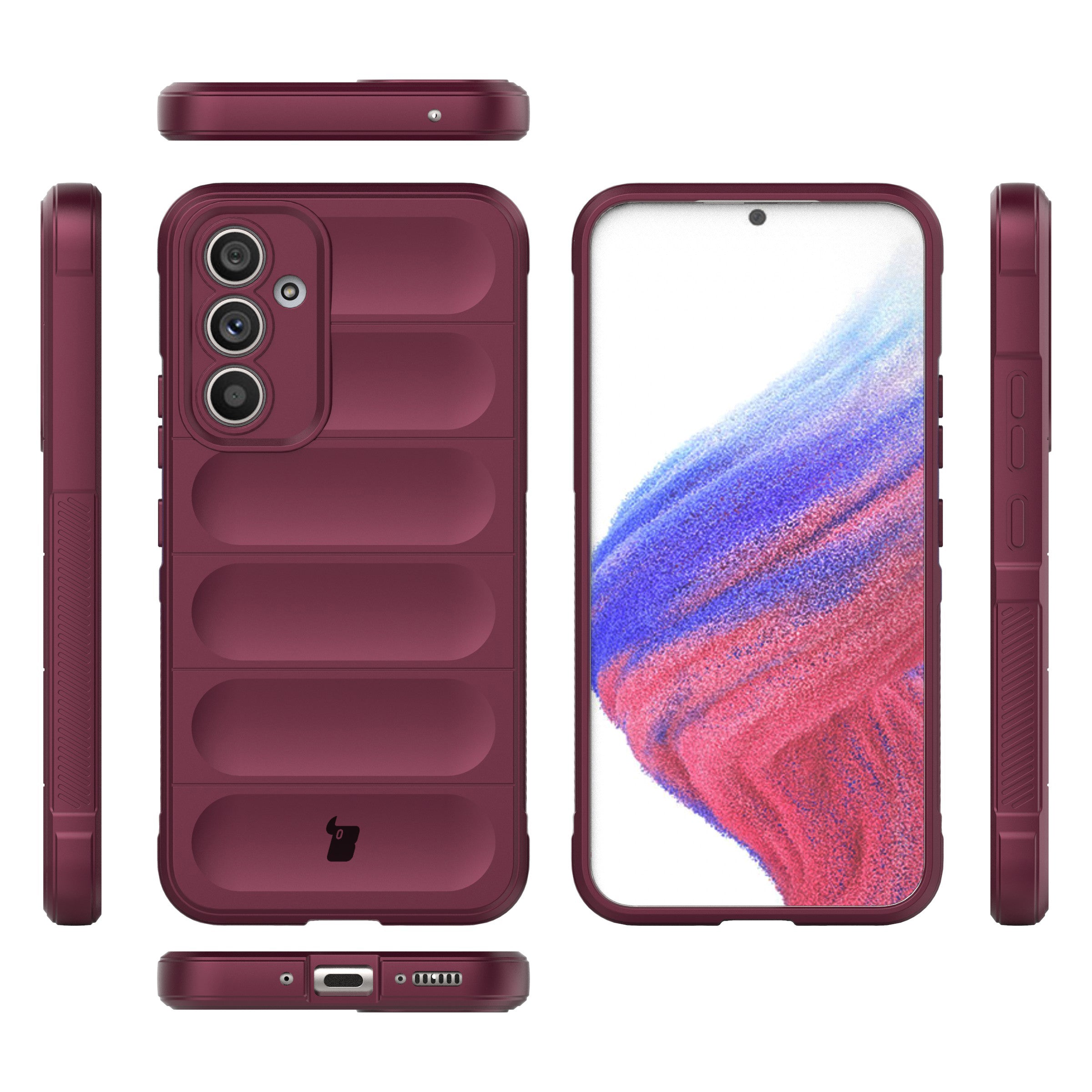 Robuste Handyhülle für Galaxy A54 5G, Bizon Case Tur, Burgunderrot