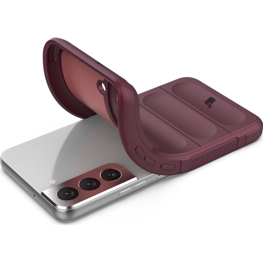 Robuste Handyhülle für Galaxy S22, Bizon Case Tur, Burgunderrot
