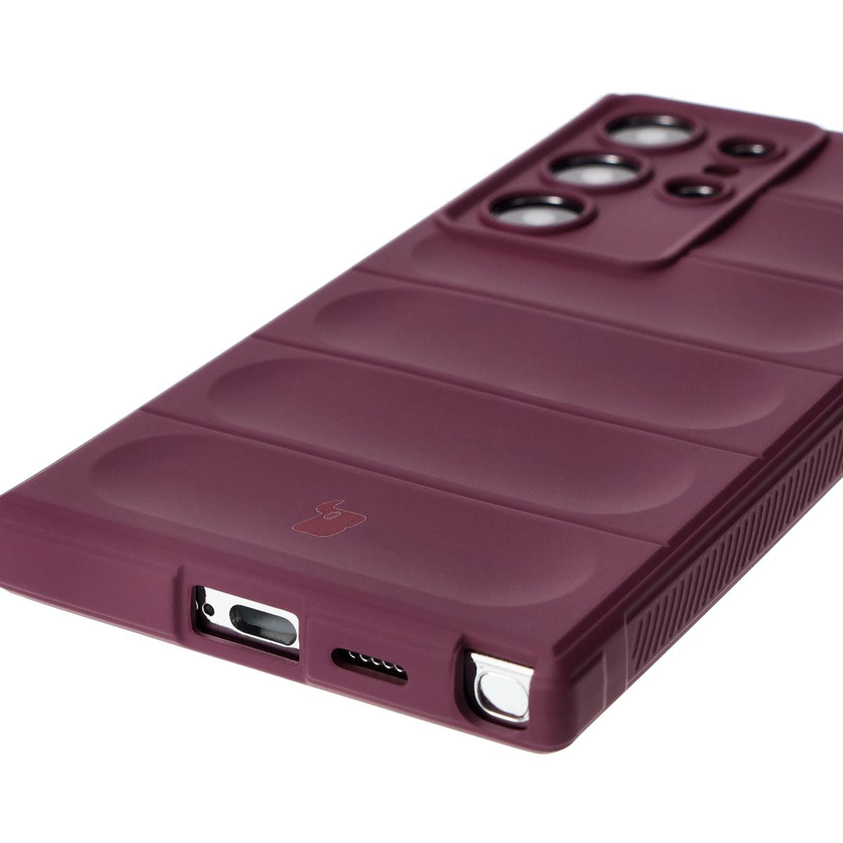 Robuste Handyhülle für Galaxy S24 Ultra, Bizon Case Tur, Burgunderrot