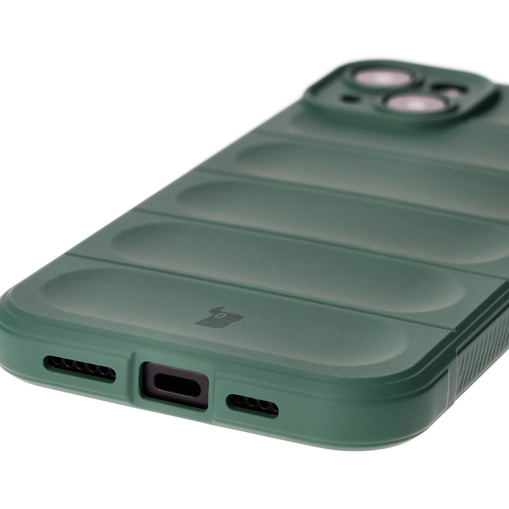 Robuste Handyhülle für iPhone 15 Plus, Bizon Case Tur, Dunkelgrün