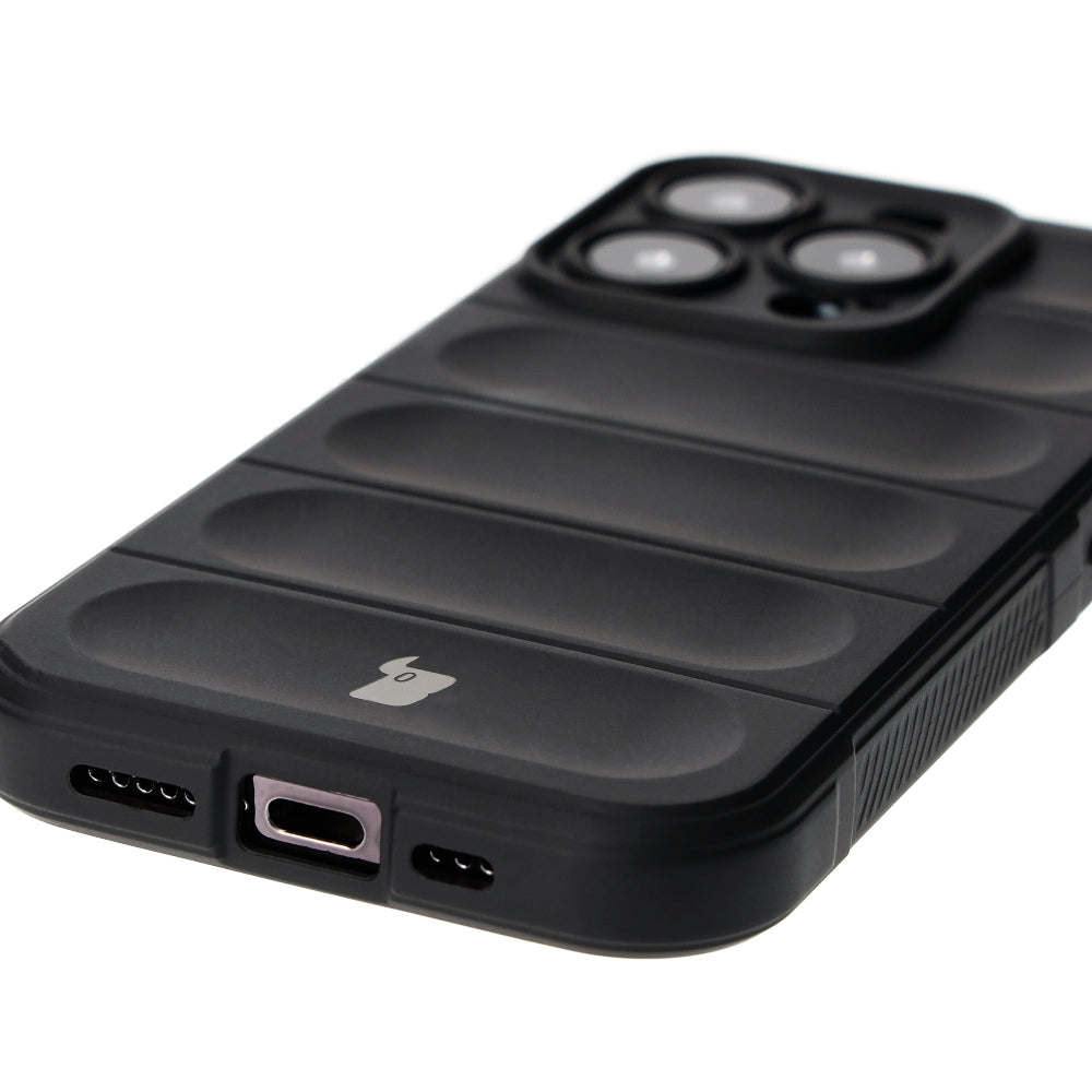 Robuste Handyhülle für iPhone 15 Pro, Bizon Case Tur, Schwarz