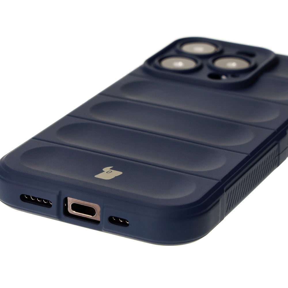 Robuste Handyhülle für iPhone 15 Pro, Bizon Case Tur, Dunkelblau