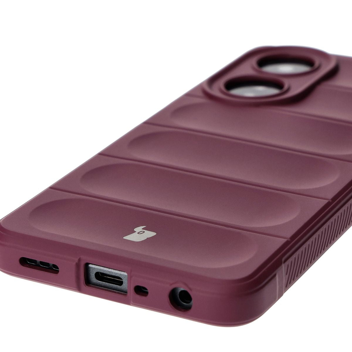 Robuste Handyhülle für Oppo A58 4G, Bizon Case Tur, Burgunderrot