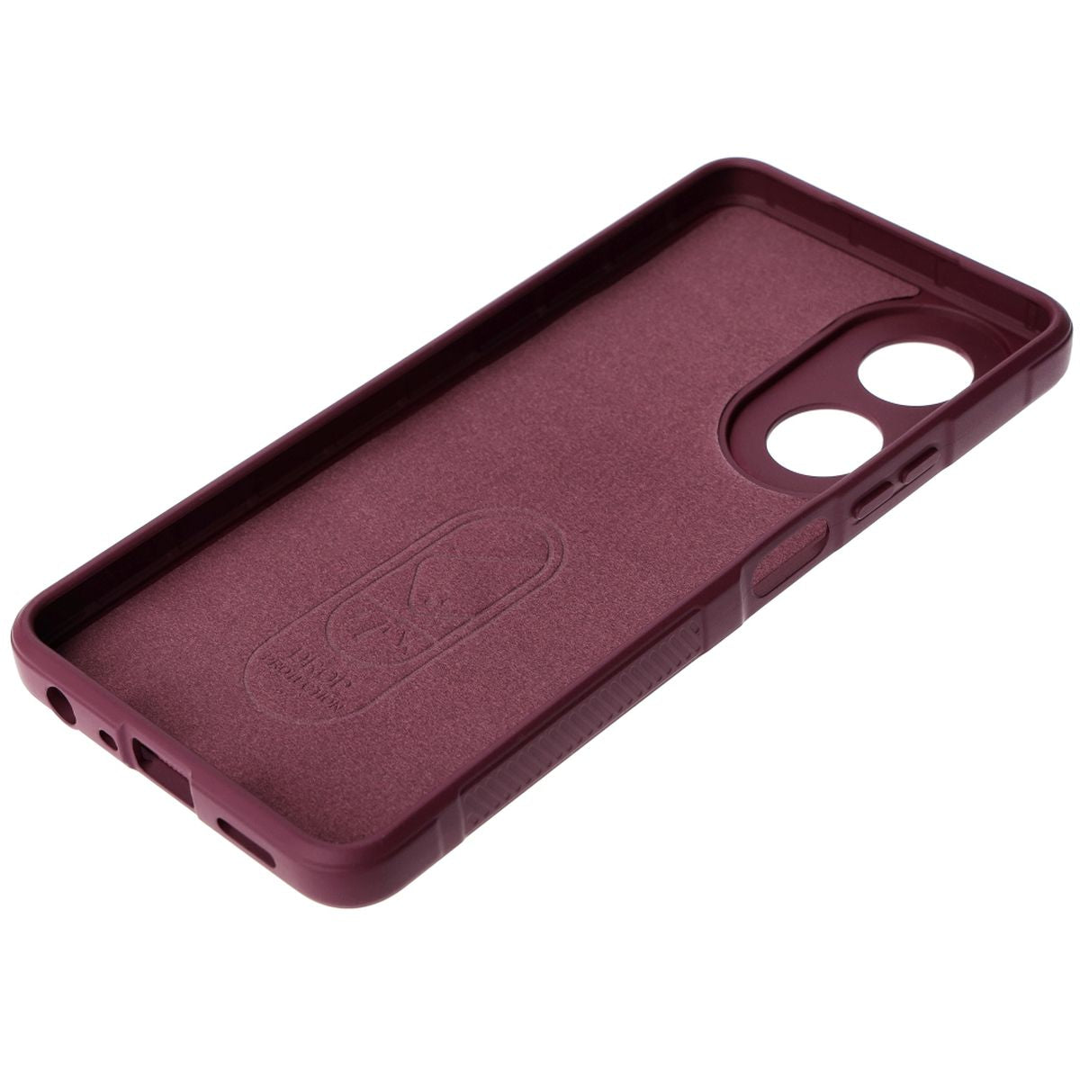 Robuste Handyhülle für Oppo A58 4G, Bizon Case Tur, Burgunderrot