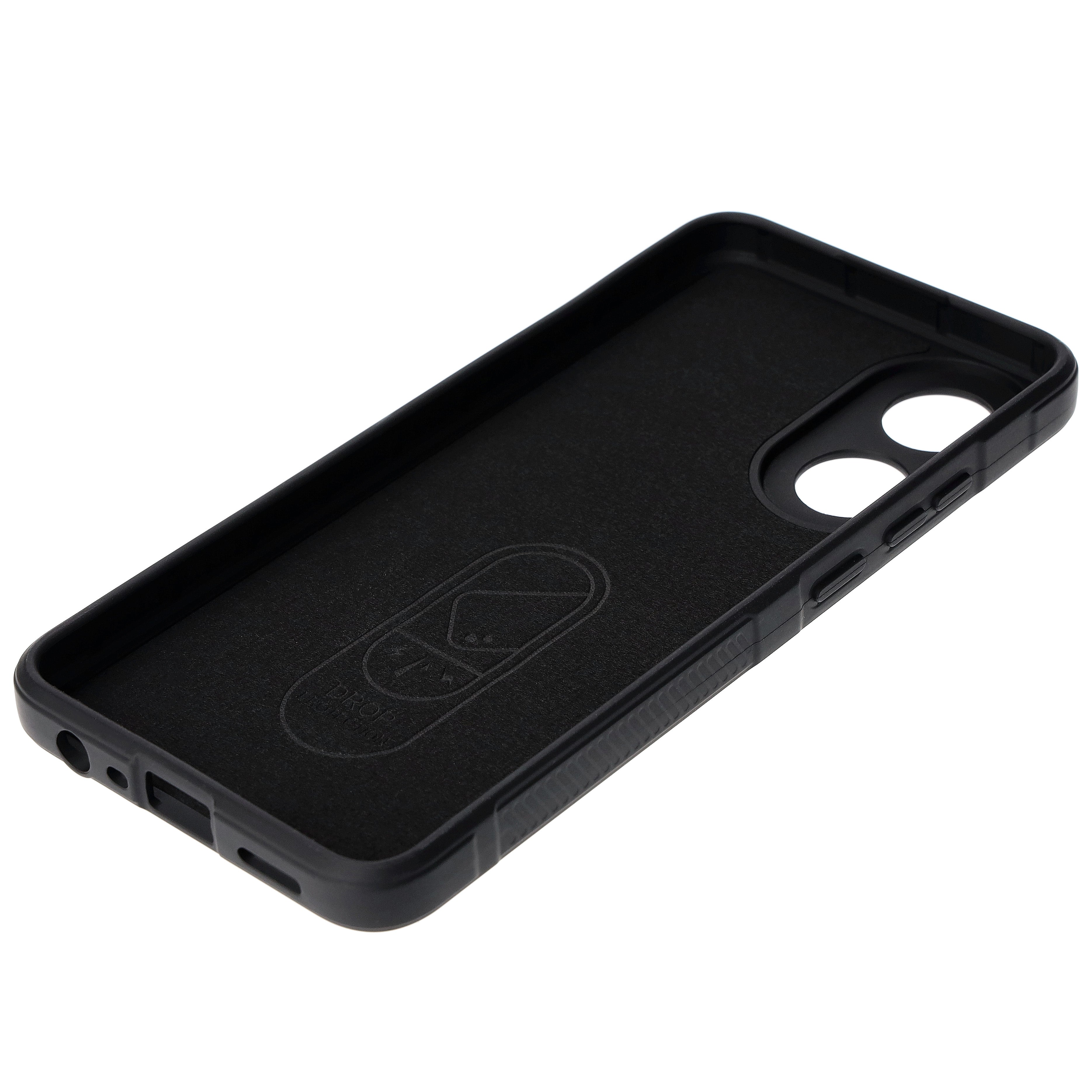 Robuste Handyhülle für Oppo A78 4G, Bizon Case Tur, Schwarz