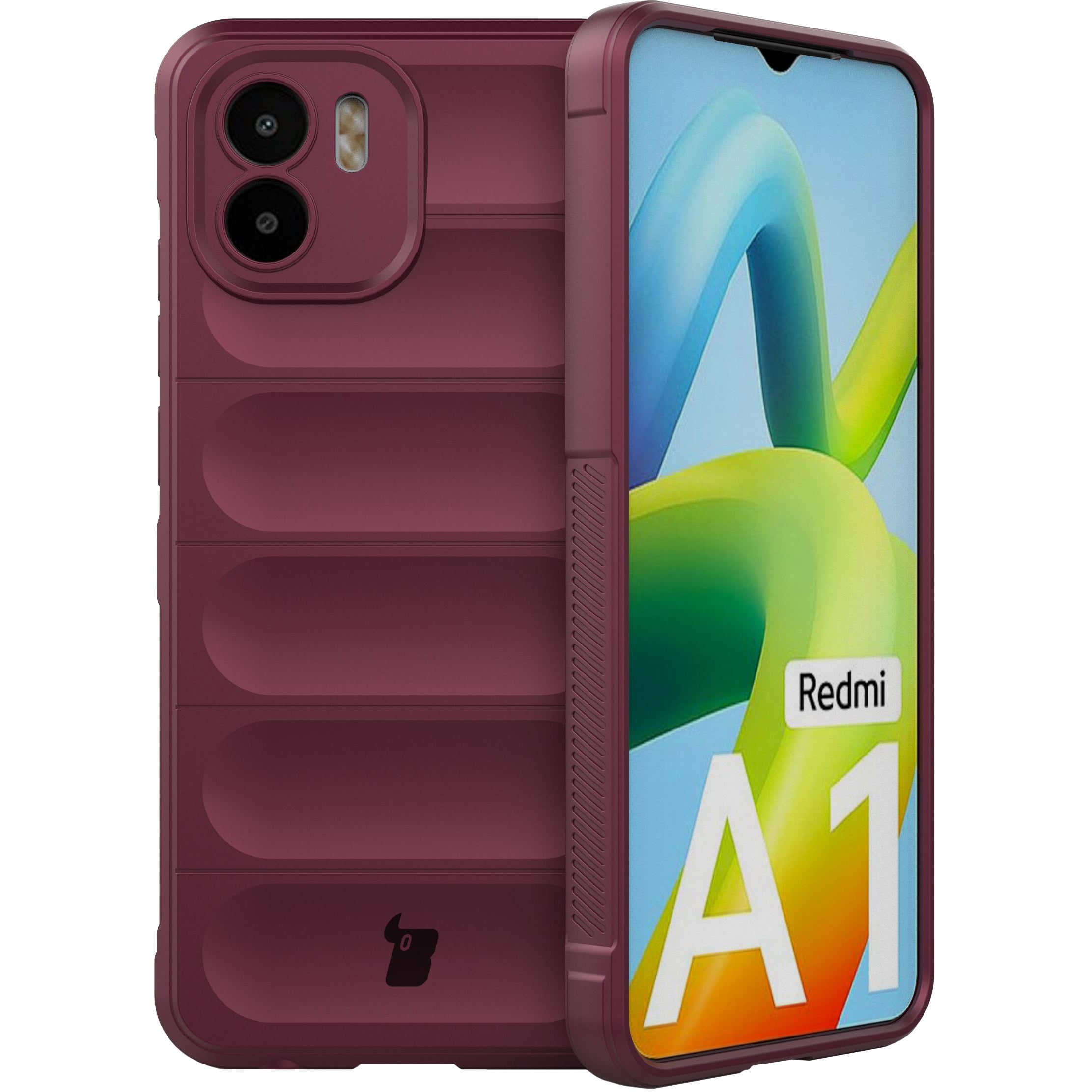 Robuste Handyhülle für Xiaomi Redmi A1, Bizon Case Tur, Burgunderrot