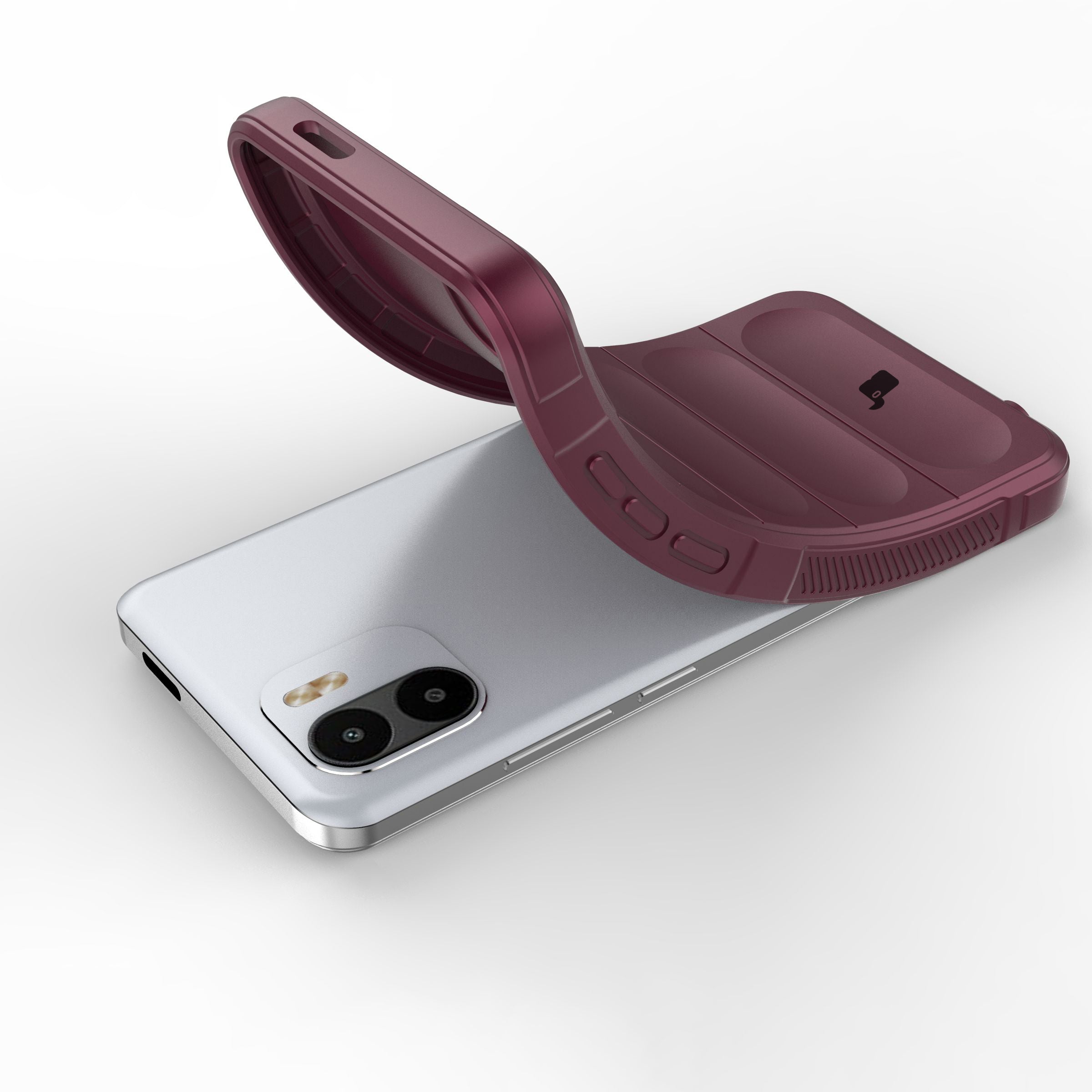 Robuste Handyhülle für Xiaomi Redmi A1, Bizon Case Tur, Burgunderrot
