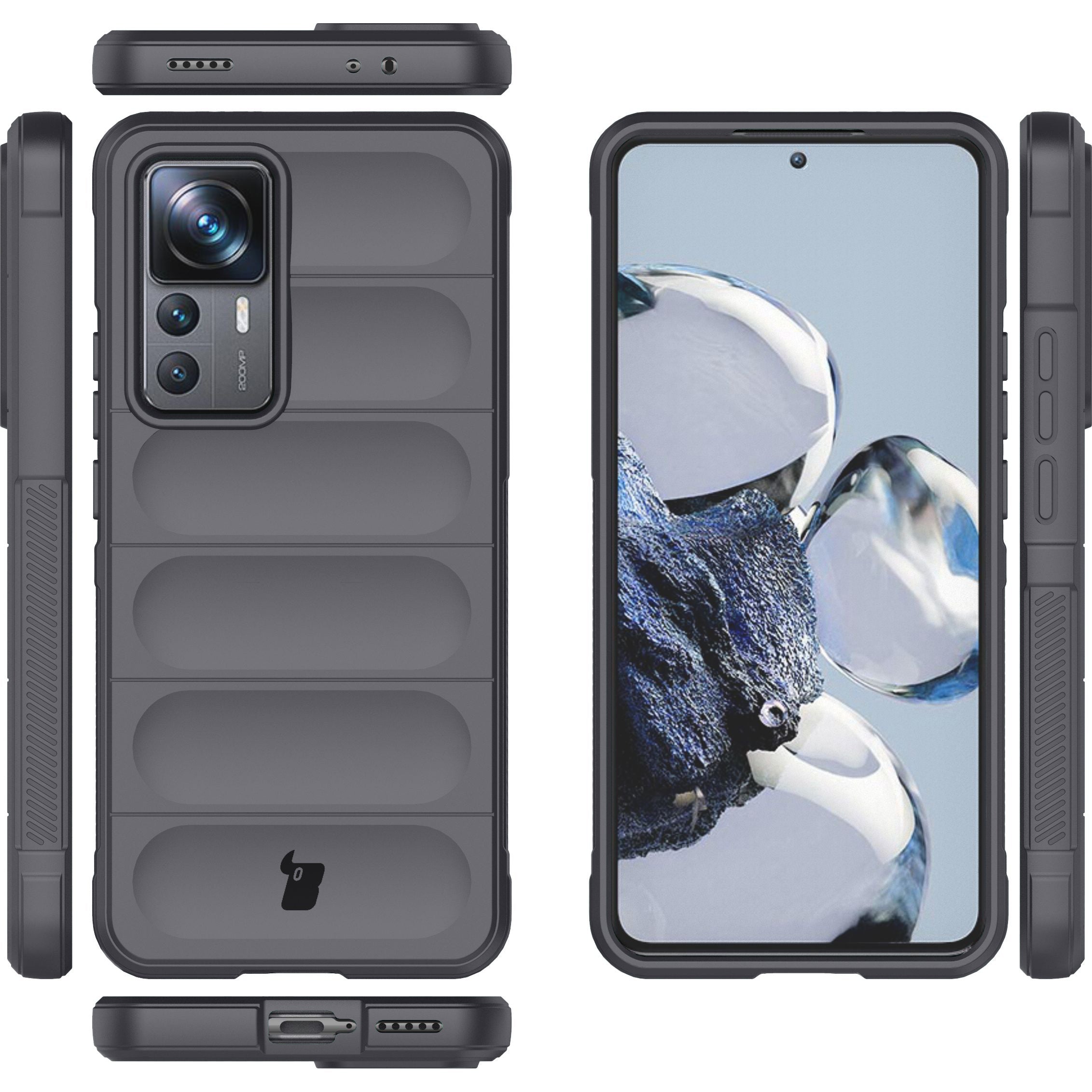 Robuste Handyhülle für Xiaomi 12T Pro, Bizon Case Tur, Grau
