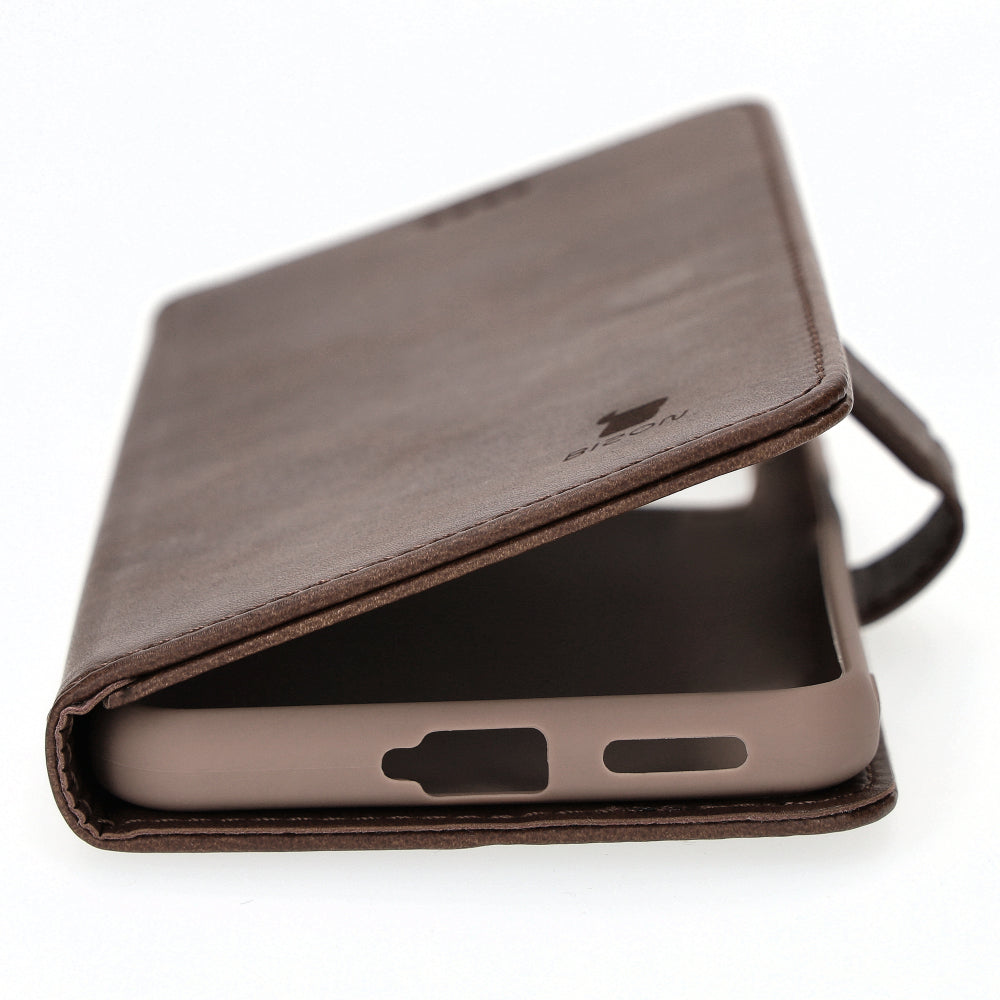 Schutzhülle Bizon Case Wallet für Xiaomi Poco X4 GT, Dunkelbraun