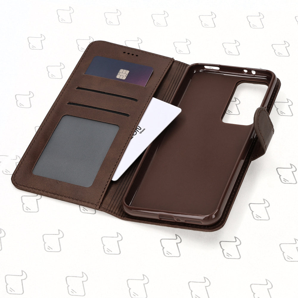 Schutzhülle Bizon Case Wallet für Xiaomi 12T/12T Pro, Dunkelbraun