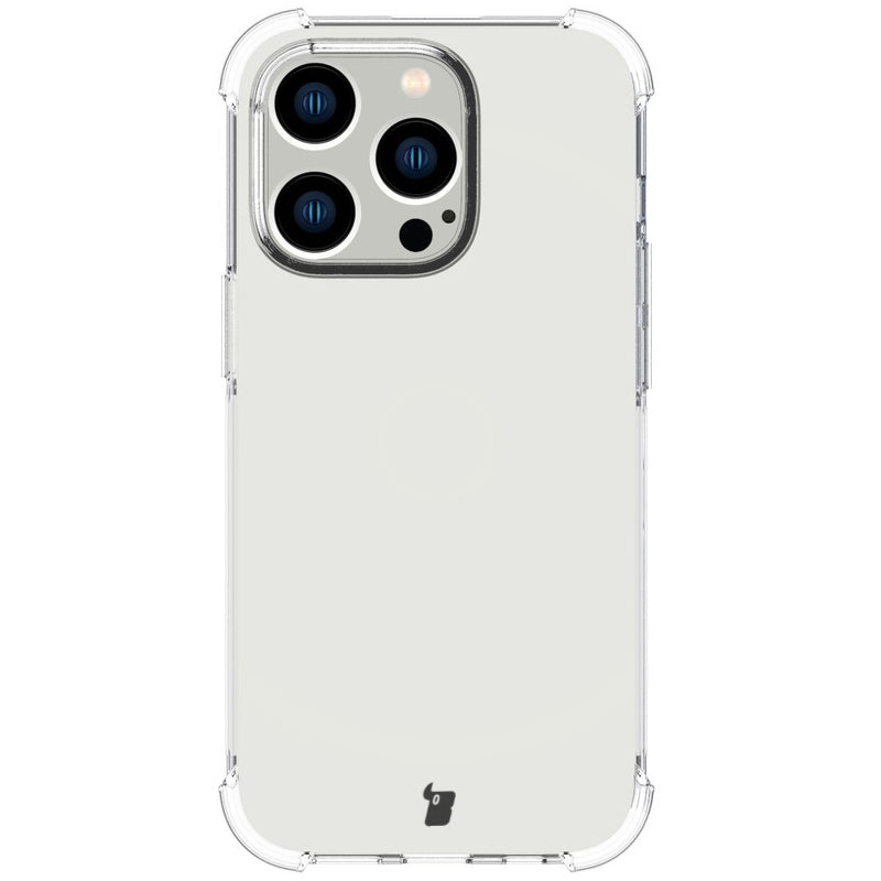 Schutzhülle + 2x Glas + Kameraschutz Bizon Case Clear Pack für iPhone 14 Pro, Transparent