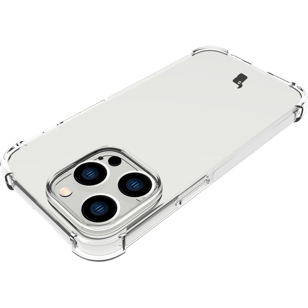 Schutzhülle + 2x Glas + Kameraschutz Bizon Case Clear Pack für iPhone 14 Pro, Transparent