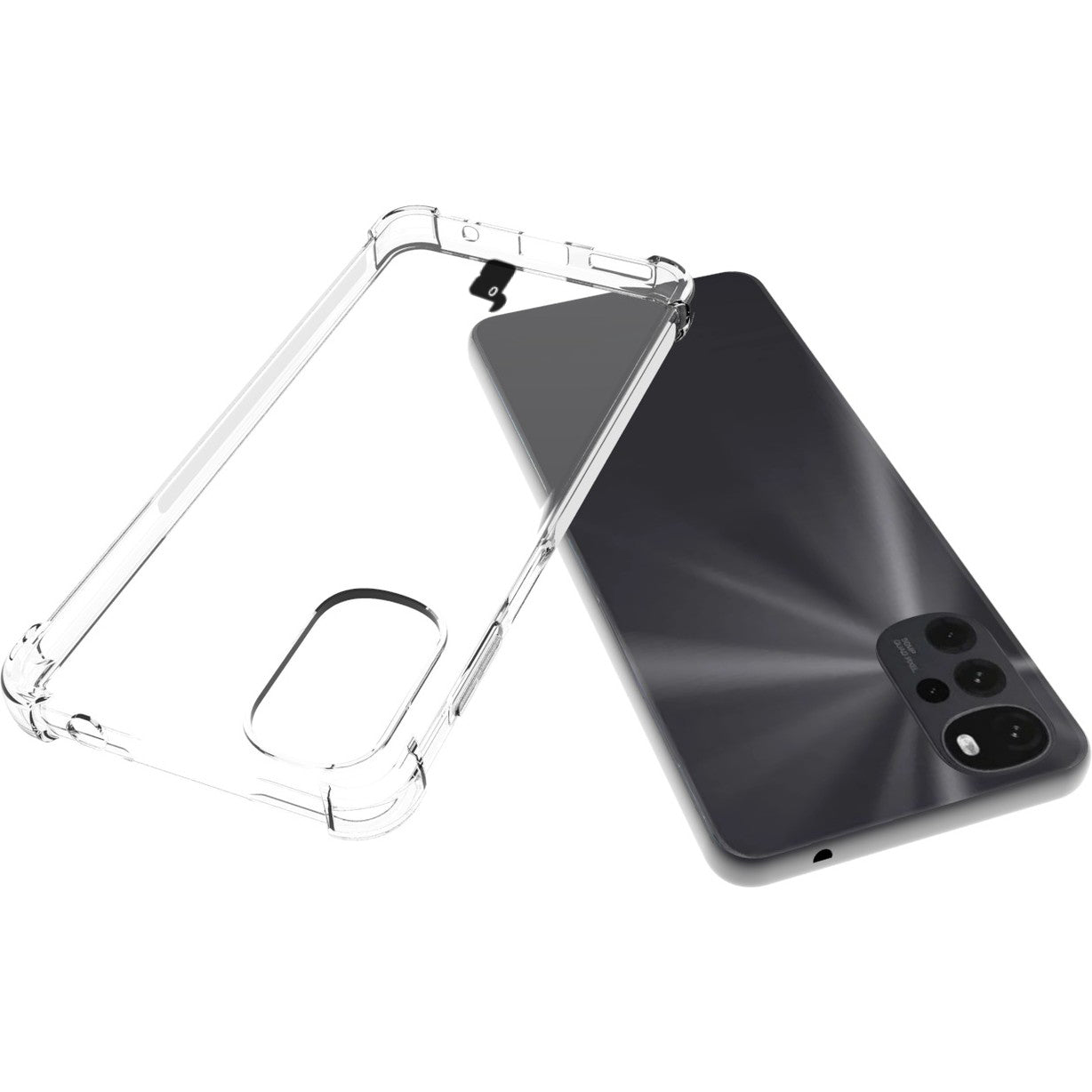 Schutzhülle + 2x Glas + Kameraschutz Bizon Case Clear Pack Moto G22, Transparent