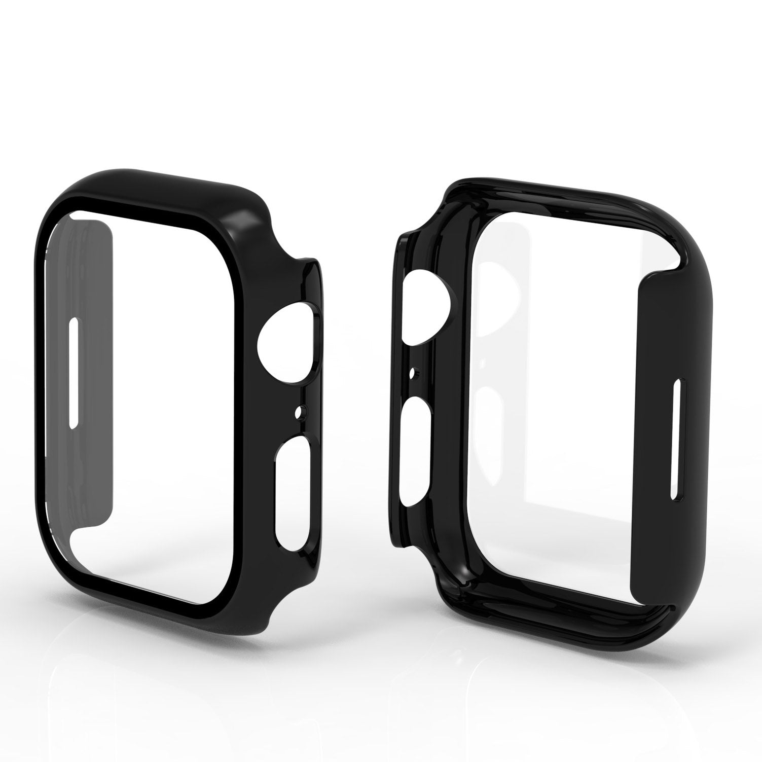 Bizon Case, Schutzhülle + Glas Set für Apple Watch 41 mm, schwarz