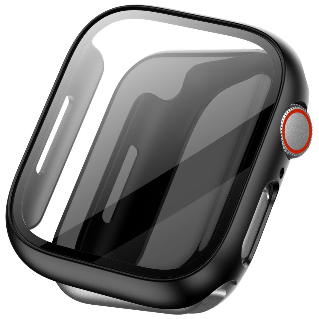 Bizon Case, Schutzhülle + Glas Set Apple Watch 45 mm, schwarz