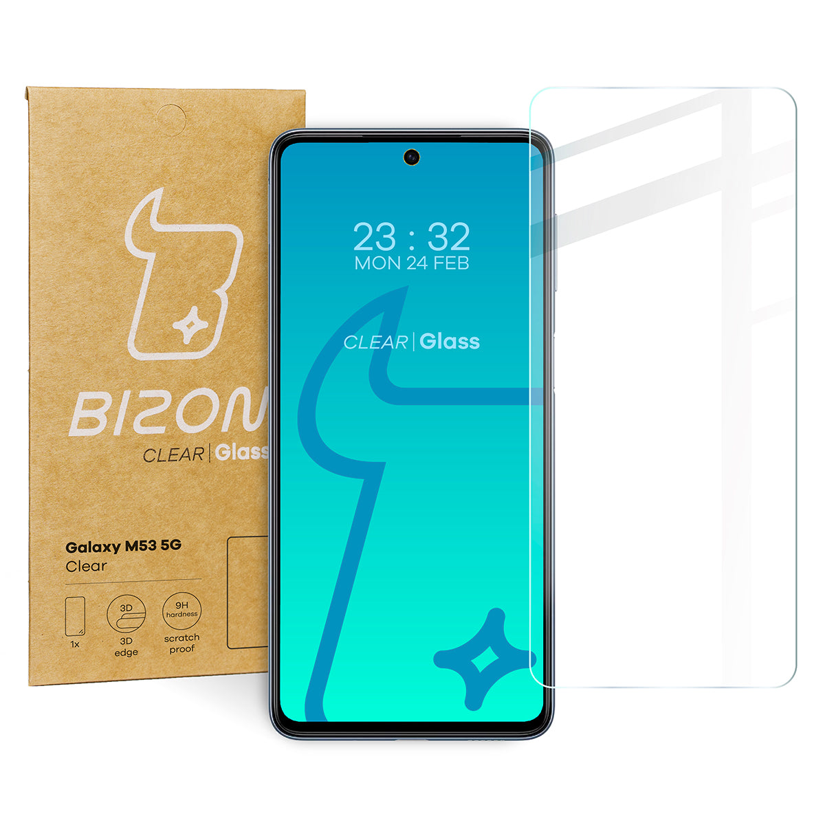 Gehärtetes Glas Bizon Glass Clear für Galaxy M53 5G