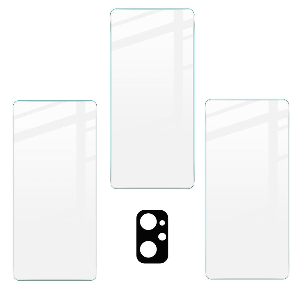 Gehärtetes Glas Bizon Glass Clear - 3 Stück + Kameraschutz für Realme 9i