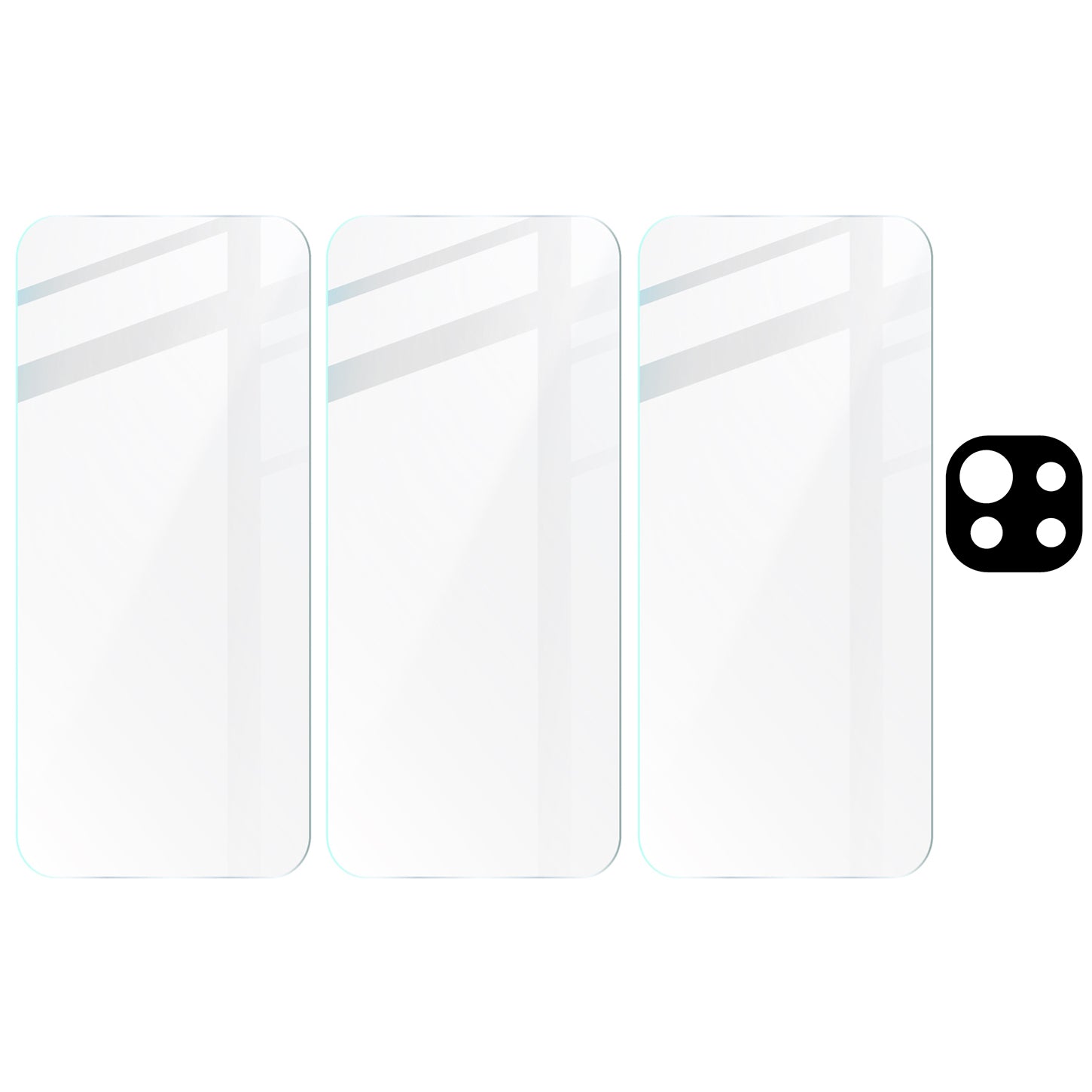 Gehärtetes Glas Bizon Glass Clear - 3 Stück + Kameraschutz für Xiaomi Mi 11 Lite / 5G / 5G NE