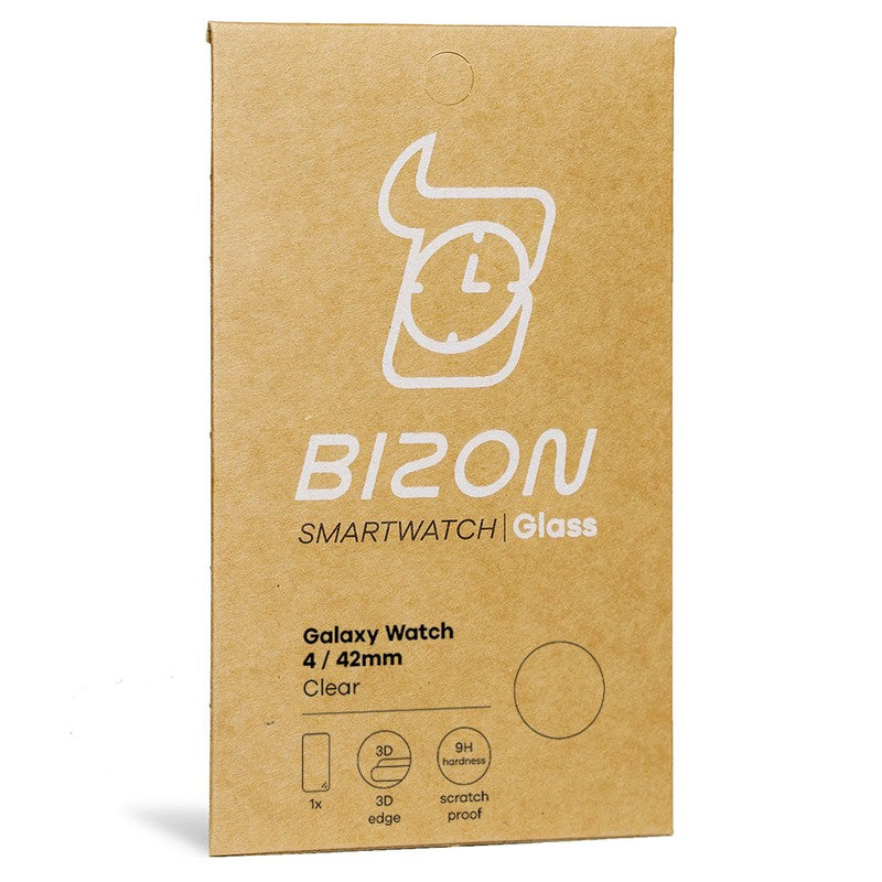 Gehärtetes Glas Bizon Glass Clear für Galaxy Watch 4 42mm, Schwarz