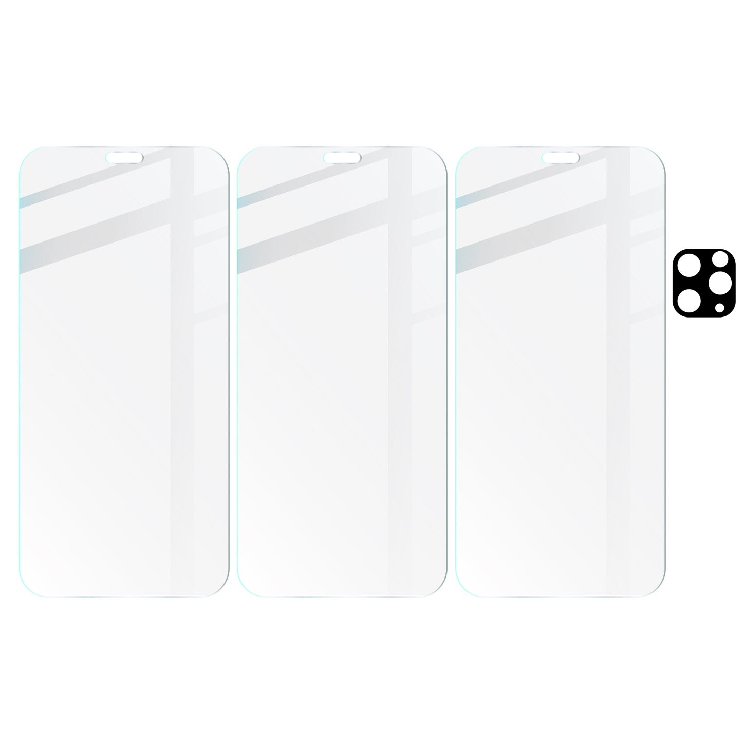 Gehärtetes Glas Bizon Glass Clear - 3 Stück + Kameraschutz für iPhone 11 Pro