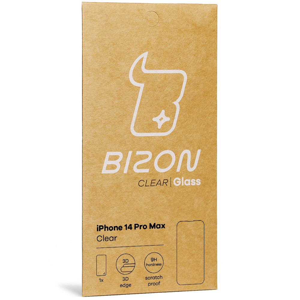 Gehärtetes Glas für iPhone 14 Pro Max, Bizon Glass Clear