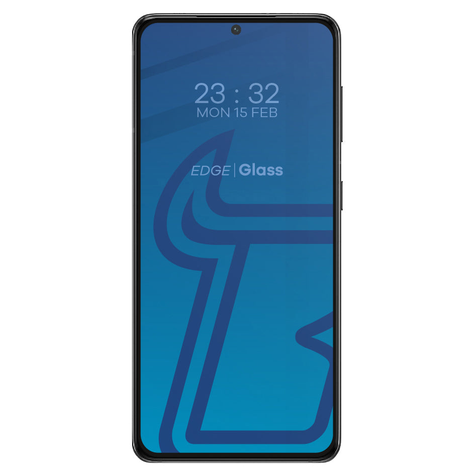 Gehärtetes Glas Bizon Glass Edge für Galaxy S21, schwarzer Rahmen