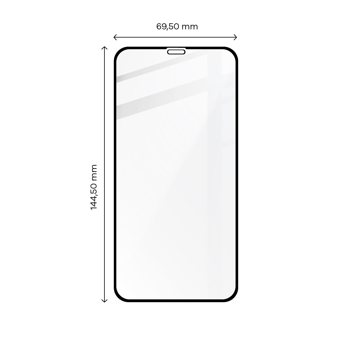 Gehärtetes Glas Bizon Glass Edge für iPhone 11 / XR, schwarzer Rahmen