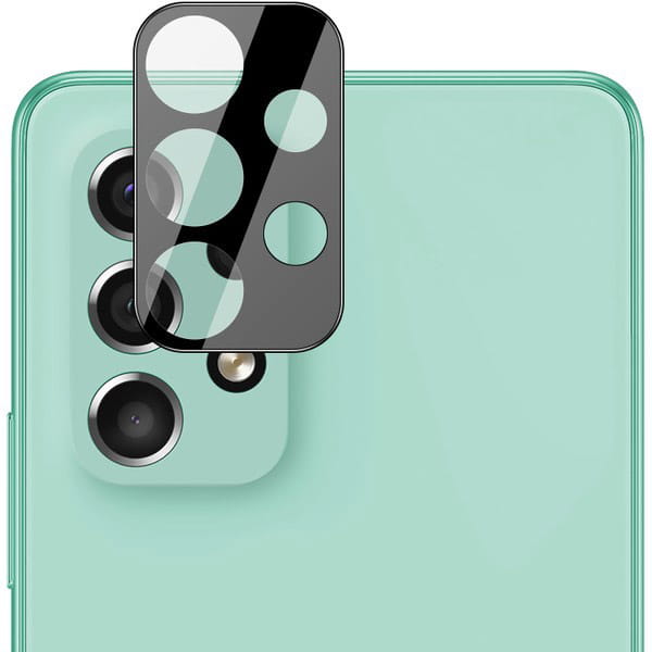 Gehärtetes Glas Bizon Glass Edge - 2 Stück + Kameraschutz für Galaxy A53, Schwarz