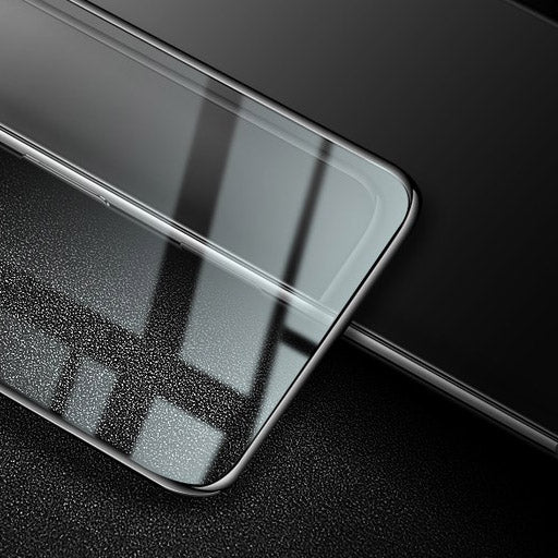 Gehärtetes Glas Bizon Glass Edge - 2 Stück + Kameraschutz für Galaxy A73, Schwarz