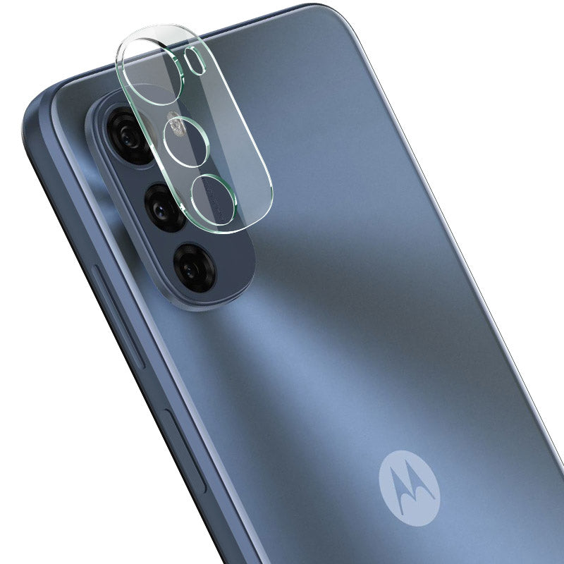 Gehärtetes Glas Bizon Glass Edge - 2 Stück + Kameraschutz für Motorola Moto E32 / E32s, Schwarz