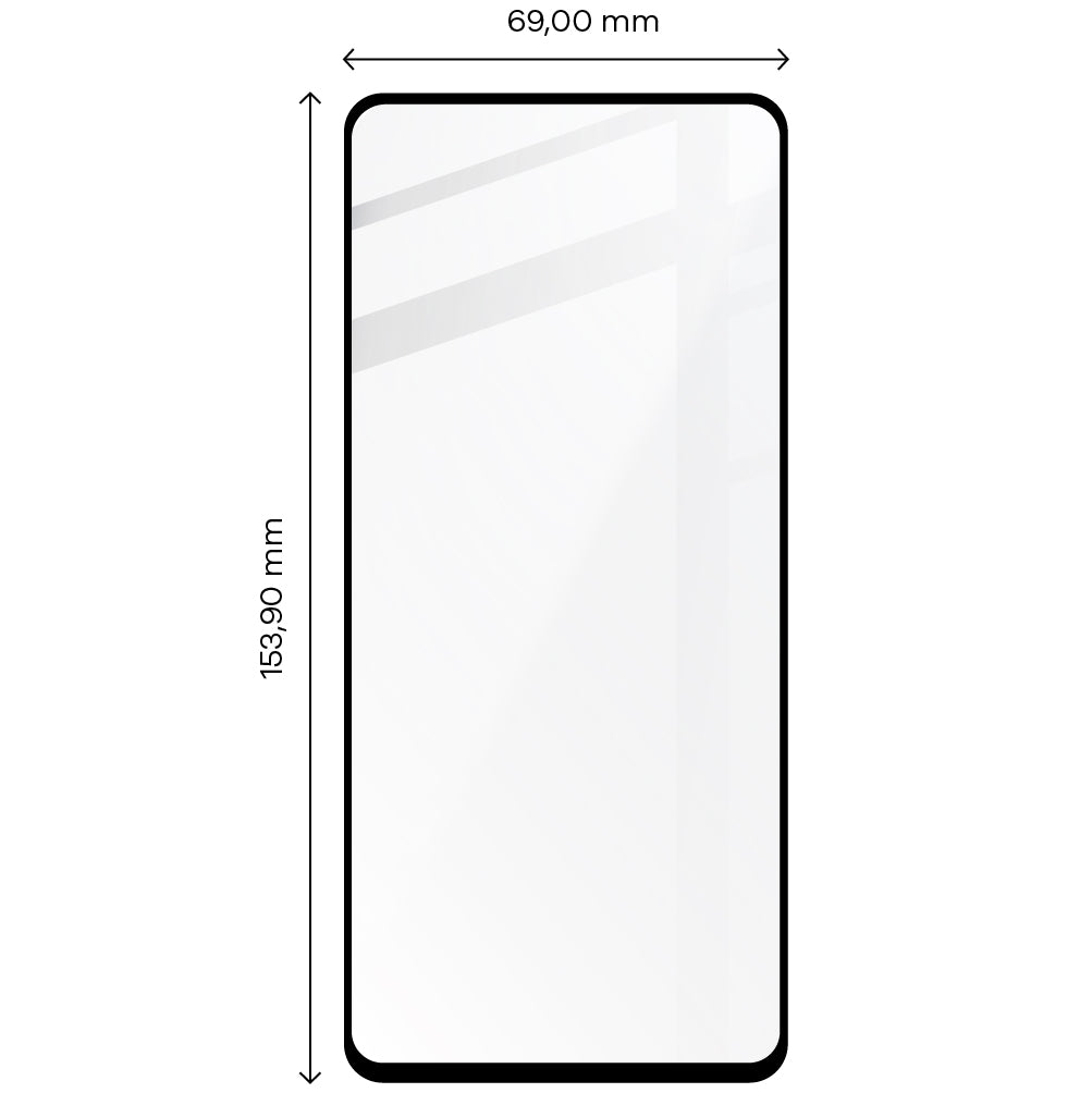 Gehärtetes Glas Bizon Glass Edge - 2 Stück + Kameraschutz für Redmi Note 11s 4G, Schwarz