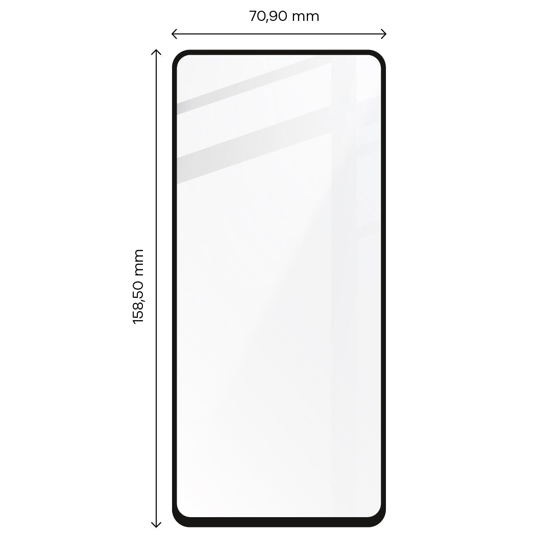 Gehärtetes Glas Bizon Glass Edge - 2 Stück + Kameraschutz für Redmi Note 10 Pro, schwarzer Rahmen