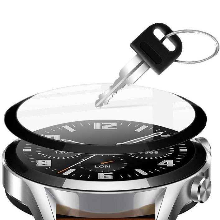 Hybridglas Bizon Glass Watch Edge Hybrid für Galaxy Watch 4 44mm, Schwarz