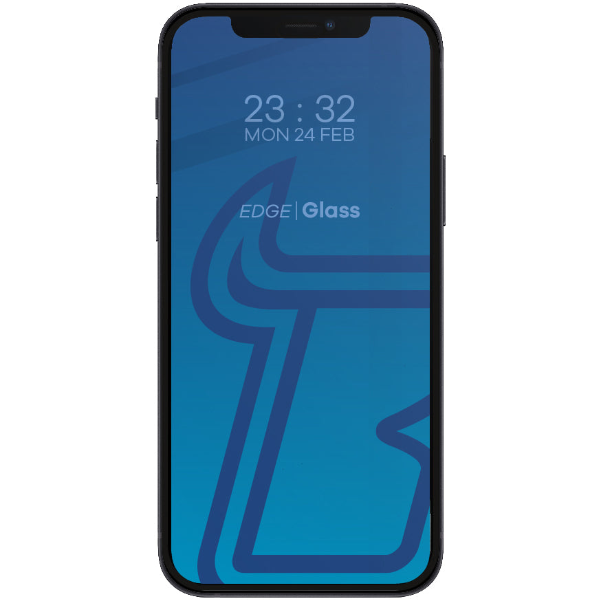 Gehärtetes Glas Bizon Glass Edge für iPhone 12 / 12 Pro, schwarzer Rahmen