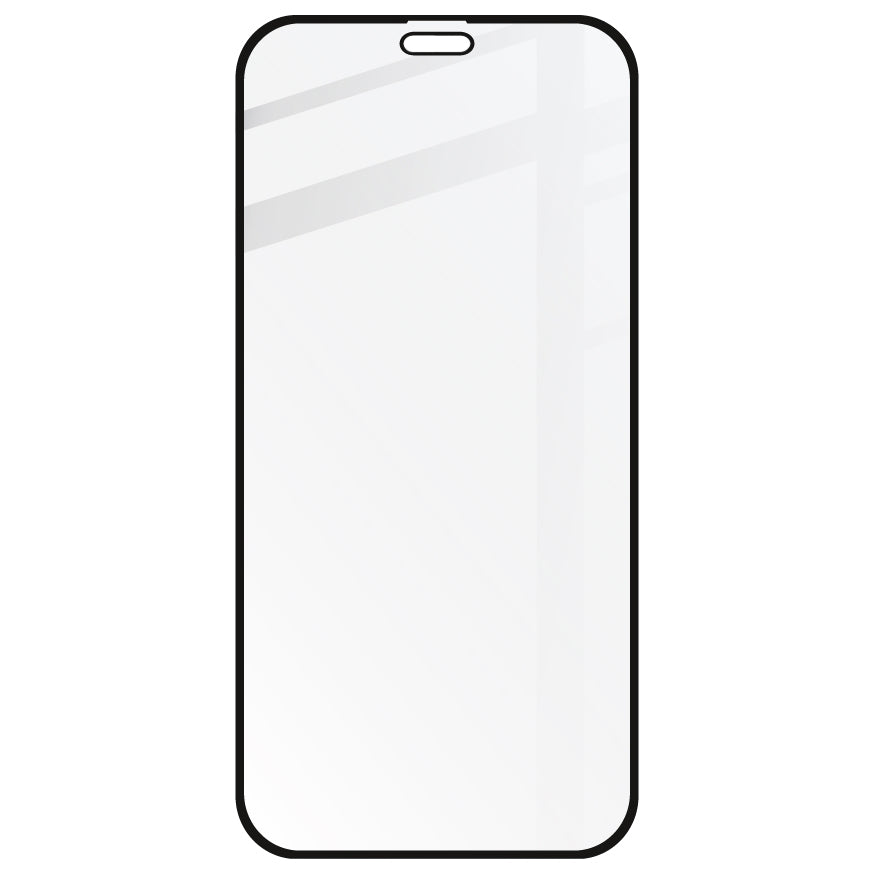 Gehärtetes Glas Bizon Glass Edge für iPhone 12 / 12 Pro, schwarzer Rahmen