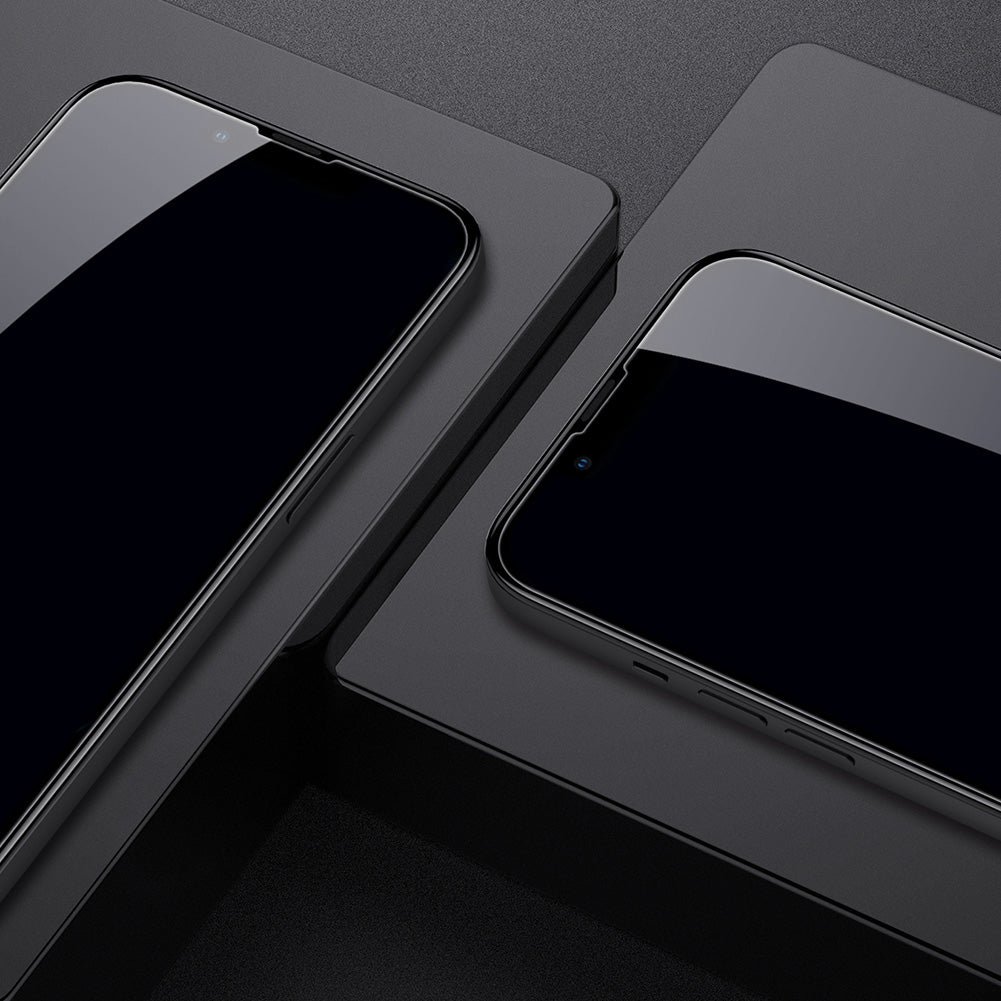 Gehärtetes Glas Bizon Glass Edge für iPhone 13 / iPhone 13 Pro, schwarzer Rahmen
