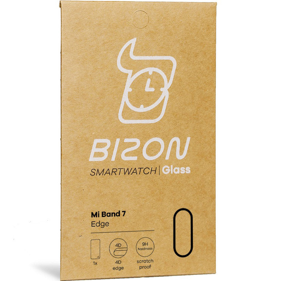 Hybridglas Glas Bizon Glass Edge für Xiaomi Mi Smart Band 7, Schwarz