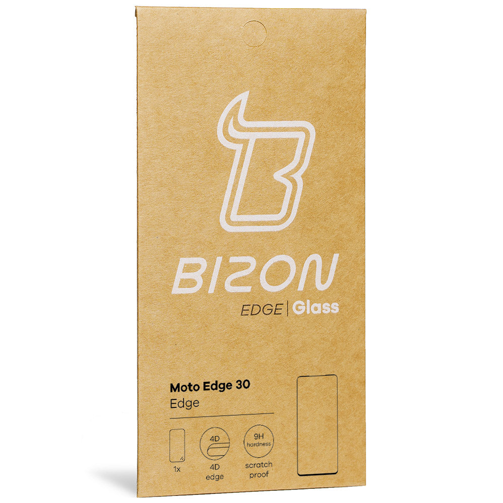 Gehärtetes Glas Bizon Glass Edge für Motorola Edge 30, Schwarz