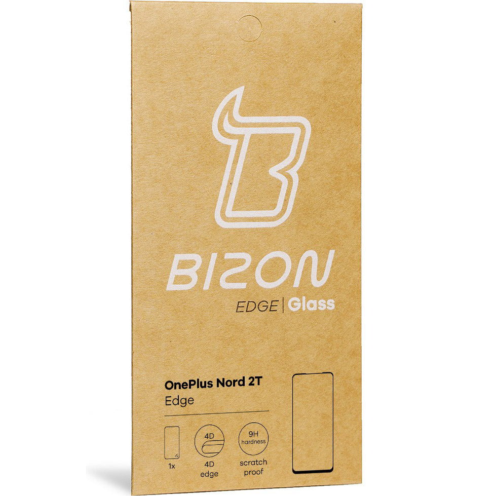 Gehärtetes Glas Bizon Glass Edge für OnePlus Nord 2T, Schwarz
