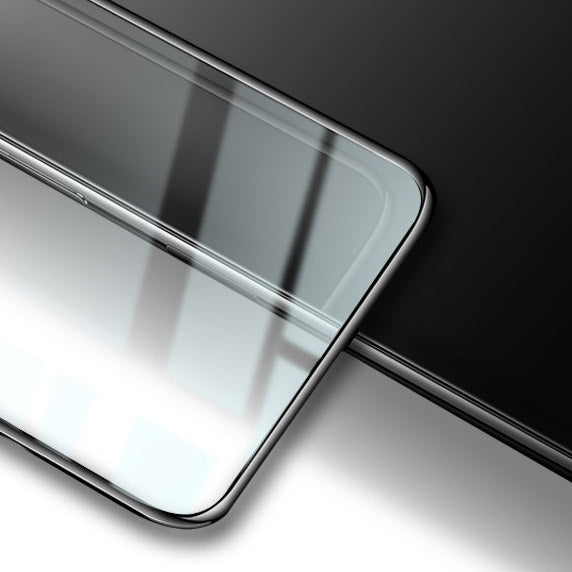 Gehärtetes Glas Bizon Glass Edge - 2 Stück + Kameraschutz für Galaxy A03s, Schwarz