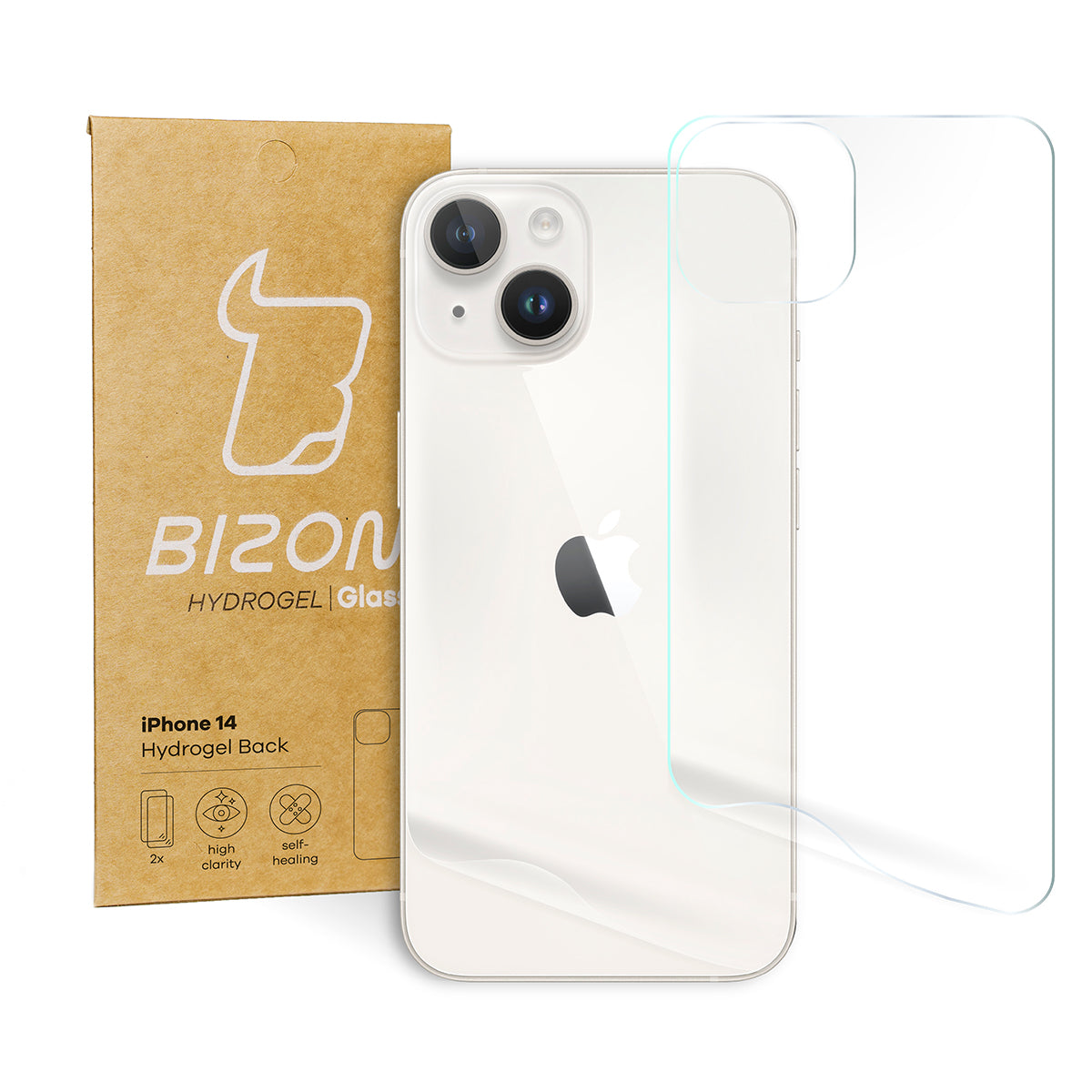 Hydrogel Folie für die Rückseite Bizon Glass, iPhone 14, 2 Stück