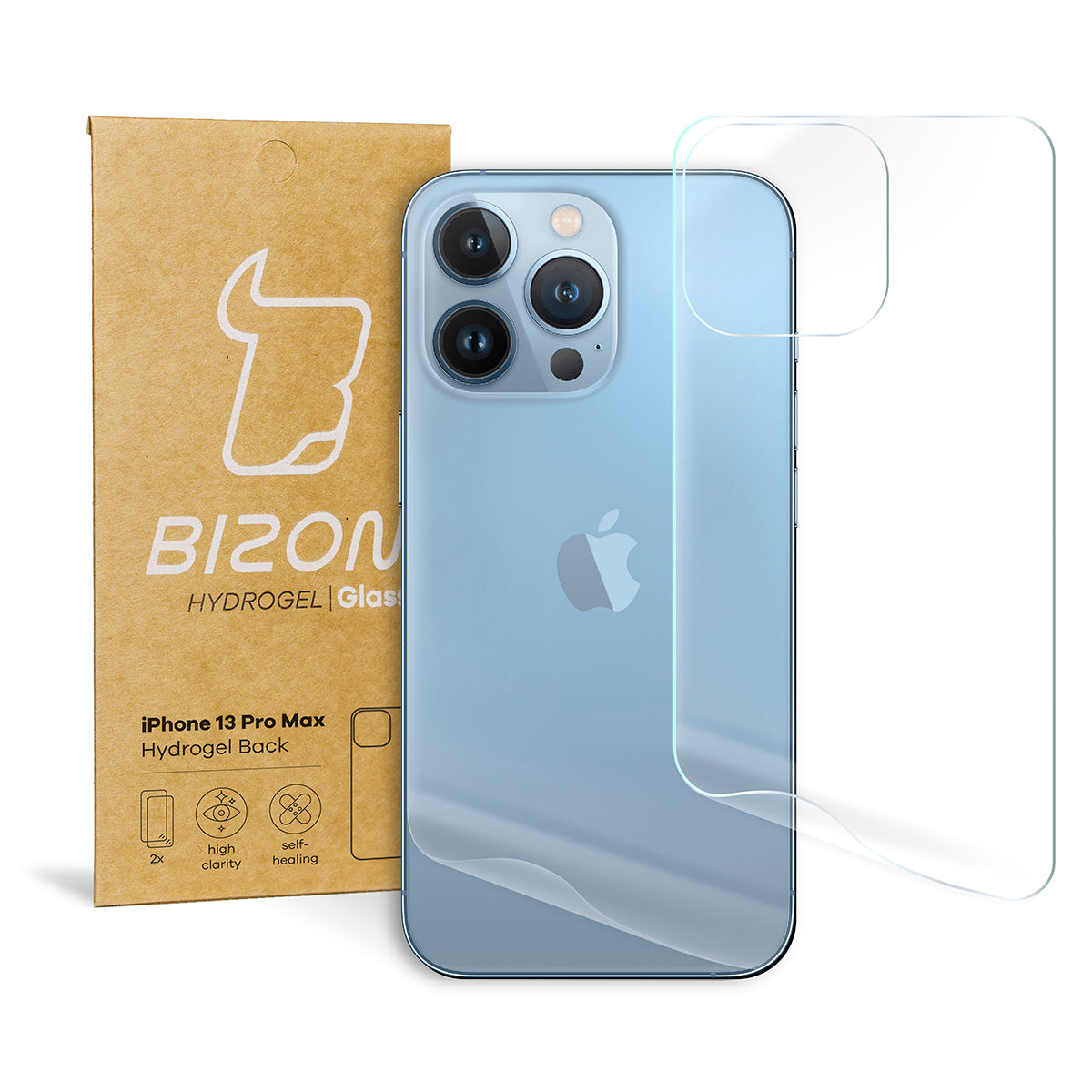 Hydrogel Folie für die Rückseite Bizon Glass, iPhone 13 Pro Max, 2 Stück