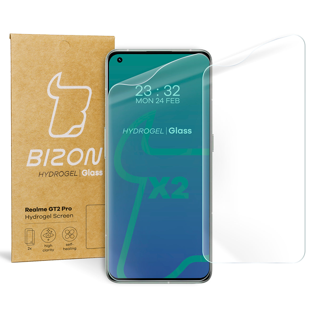 Hydrogel Folie für den Bildschirm Bizon Glass Hydrogel, Realme GT2 Pro, 2 Stück